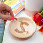 Floral Initial Wooden Trinket Jewellery Dish, thumbnail 1 of 7