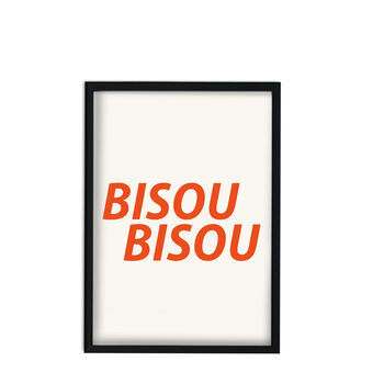 Bisou Bisou French Retro Giclée Art Print, 2 of 2
