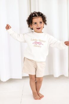 'Big Sister/Little Sister' Embroidered Bow Detail Sweatshirt, 5 of 10