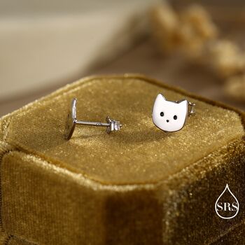 Cute Kitty Cat Stud Earrings, 6 of 11