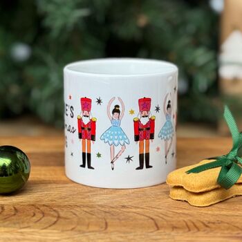 Childrens Small China Christmas Cup With Nutcracker And Ballerinas, 4 of 7