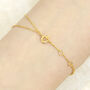 Black Spinel Bar Gold Plated Silver Chain Bracelet, thumbnail 2 of 3
