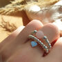 Sterling Silver Personalised Initial Love Heart Charm Stacking Stretch Bead Ring, thumbnail 3 of 6