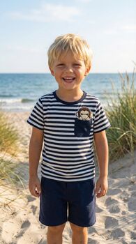 Zippy Navy Stripe T Shirt, 6 of 7