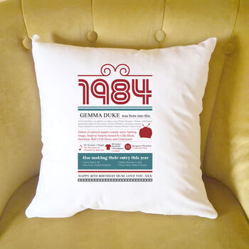 Personalised 40th Birthday Gift Cushion, 4 of 9