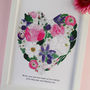 Personalised Floral Heart Print For Mum, thumbnail 4 of 9