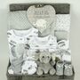 Large Baby Hamper ~ Little Elephants New Baby Starter Gift Set, thumbnail 2 of 10