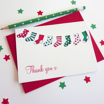 Christmas Stocking Thank You Cards, 5 of 8