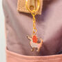 Cute Dog Bag Charm And Keyring Gold Plated, thumbnail 1 of 4