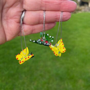 Handmad Glass Hanging Butterfly Set, 5 of 7