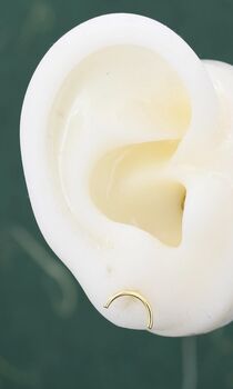 Sterling Silver Delicate Curved Bar Stud Earrings, 2 of 12