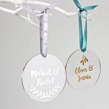Personalised Couple's Foiled Decoration, 2 of 8