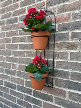 Wall Plant Pot Hanger 70cm Black Metal Garden Wall Planter Holder Bracket, 8 of 10