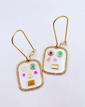 Cute Robots Earrings Small Hand Made, 4 of 11