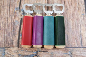 Leather Wrapped Bottle Opener Groomsmen Gift, 4 of 5