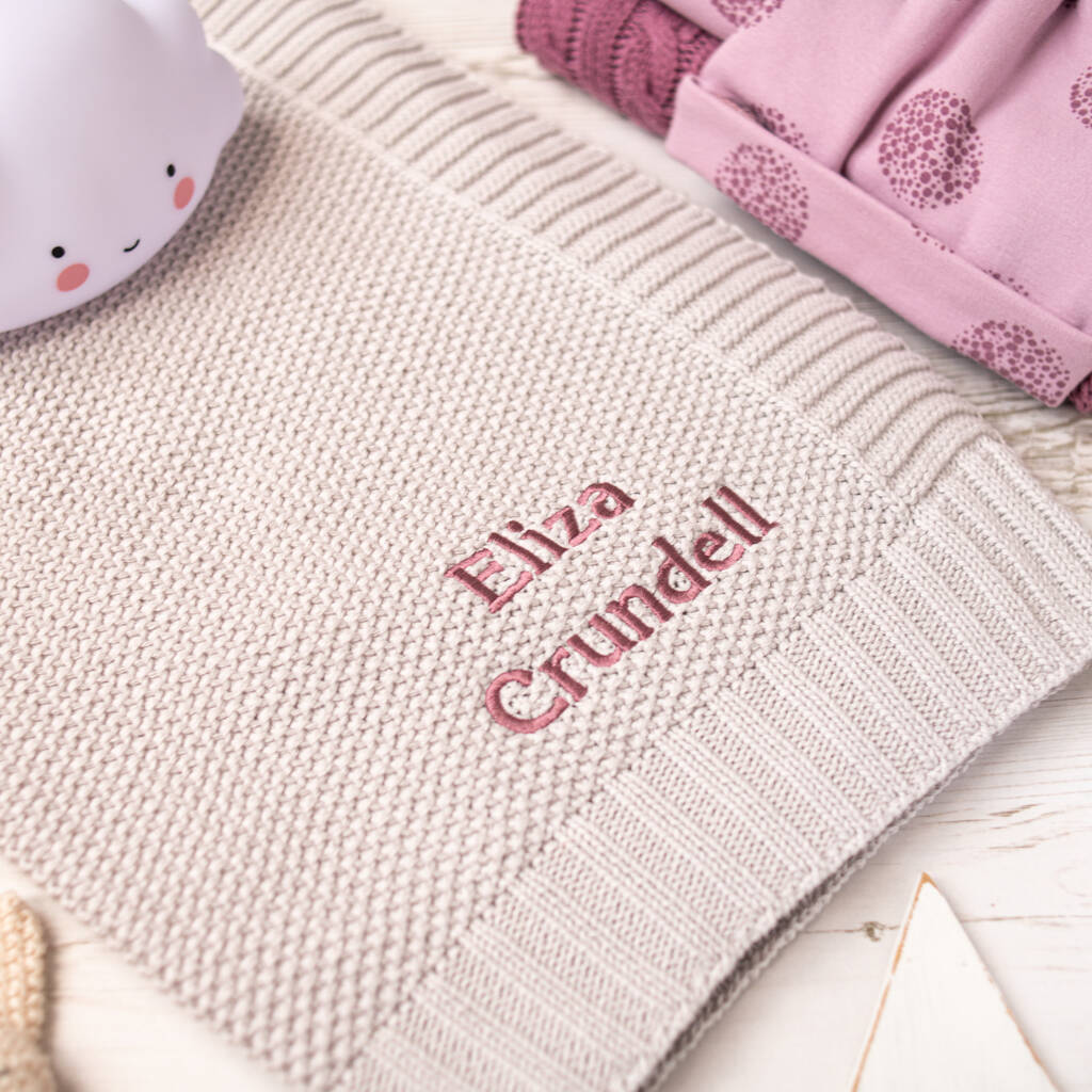 Unisex Knitted Moss Stitch Baby Blanket By Toffee Moon