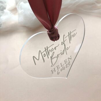 Personalised Team Bride Acrylic Hanger Heart Charm, 5 of 11