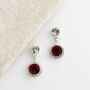 Ruby Red Swarovski Crystal Snow Drop Earrings, thumbnail 4 of 6