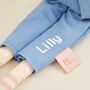 Personalised Soft Doll In Denim Dungarees, thumbnail 2 of 4