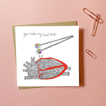 Heart Beat Anniversary Love Card, 2 of 2