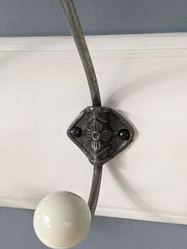 White Painted Coat Rack With Ball Top Hooks, 3 of 4