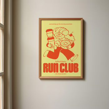 Coffee Print | Coffee And Pastry Run Club | Kitchen Wall Art | Retro Mid Century Food Poster, 2 of 8