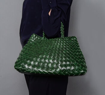 Hand Woven Top Handle Tote, 9 of 12