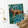 Leopard Wearing Sneakers In The Jungle Wall Art Print, thumbnail 1 of 5