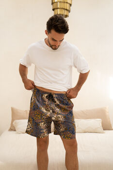 Purple Batik Cotton Shorts, 2 of 7
