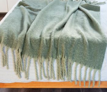 Cosy Green Woven Blanket / Throw 152 X 127cm, 2 of 3