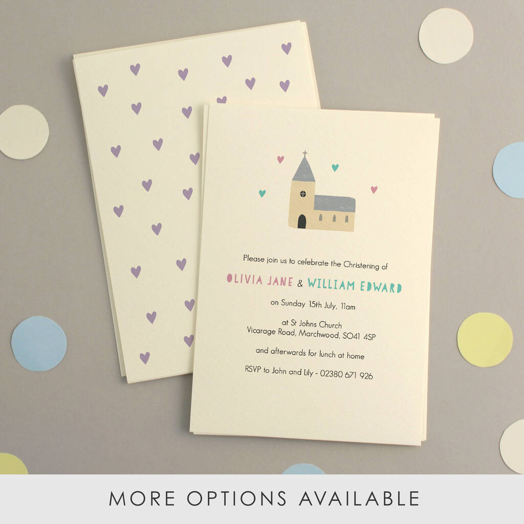 Personalised Twins Christening Invitations, 1 of 7