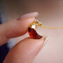 Garnet Crystal Moon Necklace, January Birthstone Jewellery, thumbnail 2 of 12