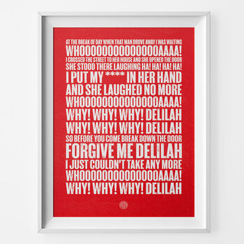 Stoke City 'Delilah' Football Song Print, 3 of 3
