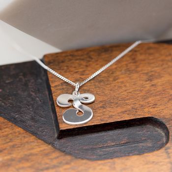 Solid Silver 'Groovy' Letter Charm Necklace, 10 of 11