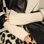 Cosy Cable Knit Plain Colour Medium Fingerless Gloves, thumbnail 7 of 12
