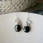 Black Agate And Pearl Earrings, thumbnail 1 of 4