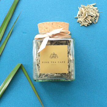 China Lemongrass Green Tea In Refillable Glass Jar, 2 of 4