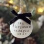Personalised First Christmas Engaged Bauble Tree Decoration, thumbnail 4 of 5