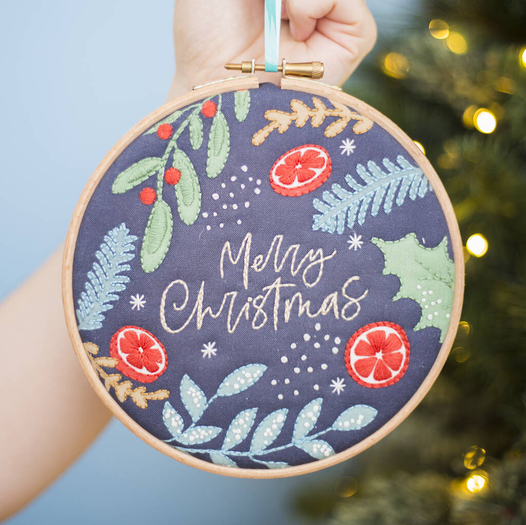 Merry Christmas Embroidery Kit, 1 of 6