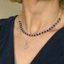 Gem Shine Lapis Necklace With Paperclip Chain, thumbnail 1 of 7