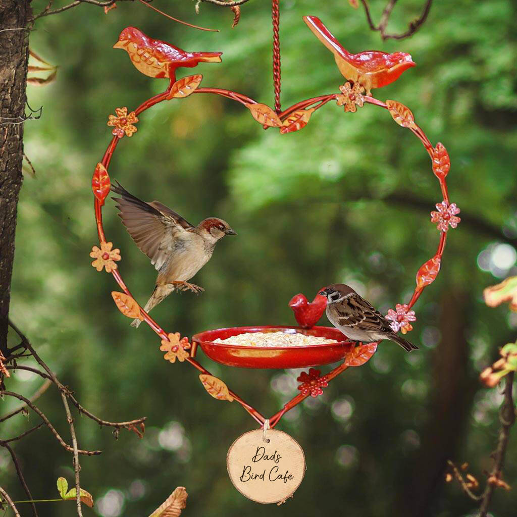 Personalised Red Love Heart Bird Dish Gift By Dibor