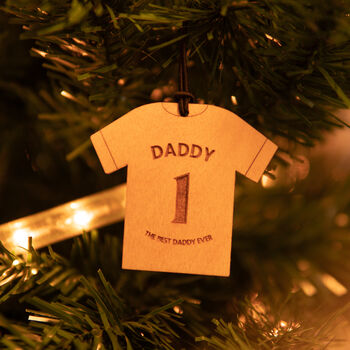 Personalised Football Shirt Christmas Tree Decoration, 2 of 3