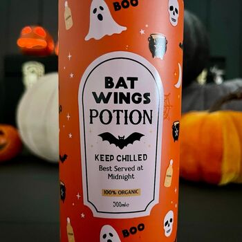 Halloween Bat Wings Potion Metal Water Bottle, 2 of 2
