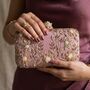 Pink Rectangular Floral Clutch Bag, thumbnail 1 of 11