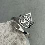 Silver Open Ring Om Lotus 925 Sterling Silver Jewellery, thumbnail 8 of 9