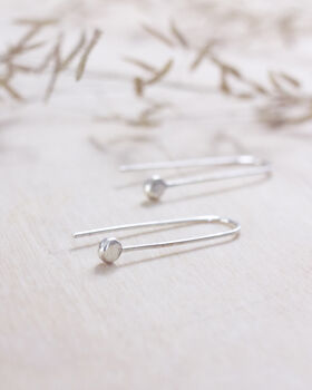 Sterling Silver Disc Ear Threads, 2 of 4