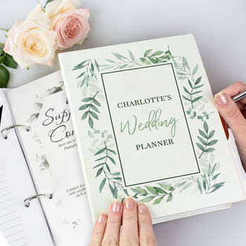 Personalised Botanical Border Wedding Planner, 3 of 12