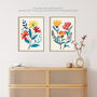 Set Three Wall Art Prints A4 Wildflowers Floral Bright, thumbnail 7 of 7