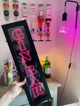 'Gin Bar' Framed Neon Print | Bar Sign, 5 of 6
