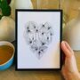 Bespoke Heart Shaped Palm Leaf Artwork, thumbnail 1 of 4